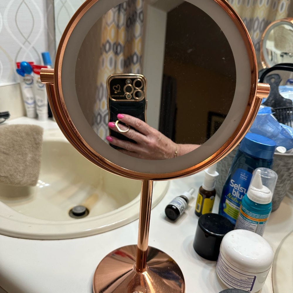 Copper Lighted Vanity Mirror